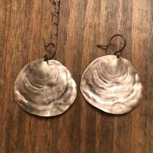 Me and Ro sterling silver LG flat shell earrings